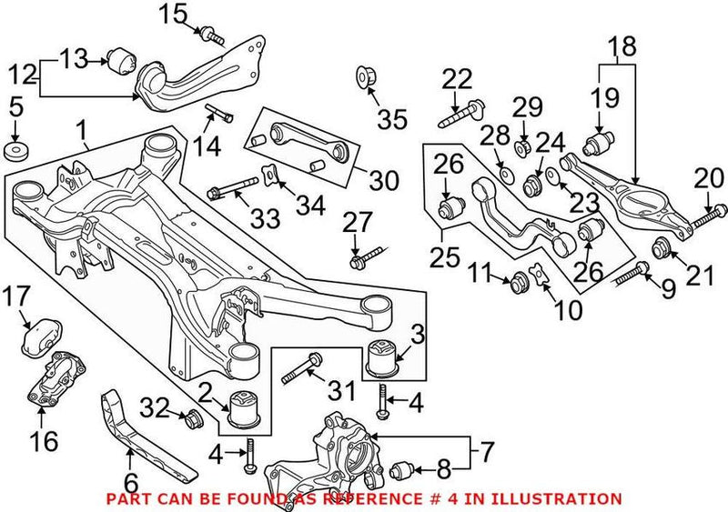 VW Subframe Bushing Mount Bolt – Rear N10505301