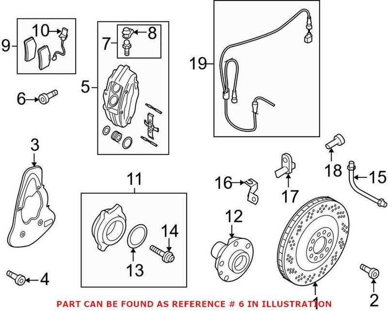 Genuine VW/Audi Disc Brake Caliper Bolt N91141801