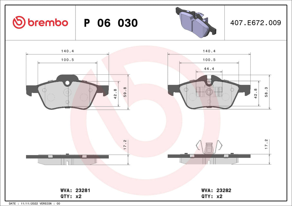 Mini Disc Brake Pad and Rotor Kit – Front and Rear (276mm/259mm) (Xtra) (Low-Met) 34111502891