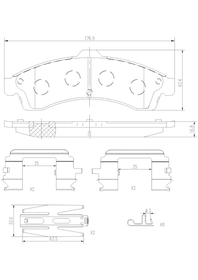 SAAB Disc Brake Pad Set – Front (Ceramic) – Brembo P10009N