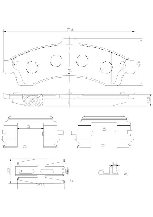SAAB Disc Brake Pad Set – Front (Ceramic) – Brembo P10009N