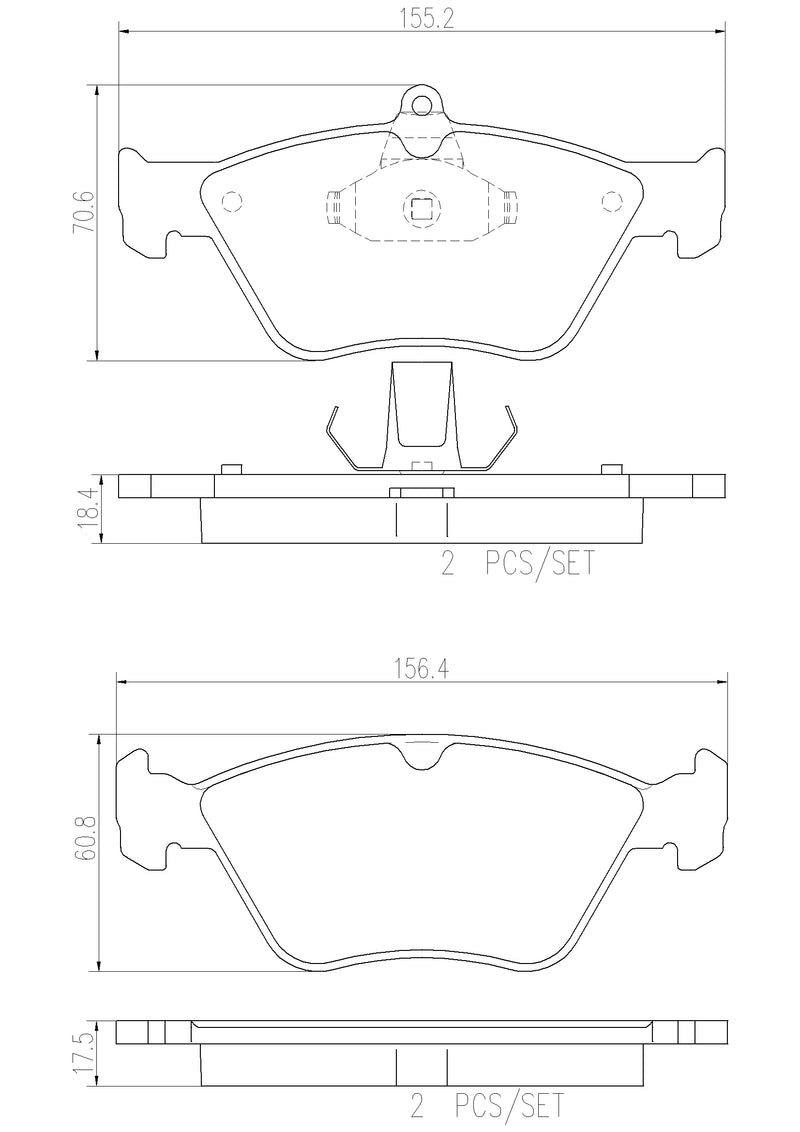 SAAB Disc Brake Pad Set – Front (Ceramic) 4646899 – Brembo P59019N