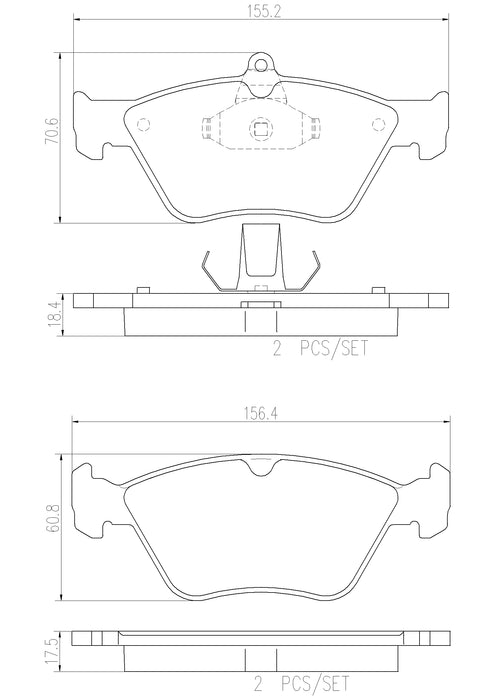 SAAB Disc Brake Pad Set – Front (Ceramic) 4646899 – Brembo P59019N