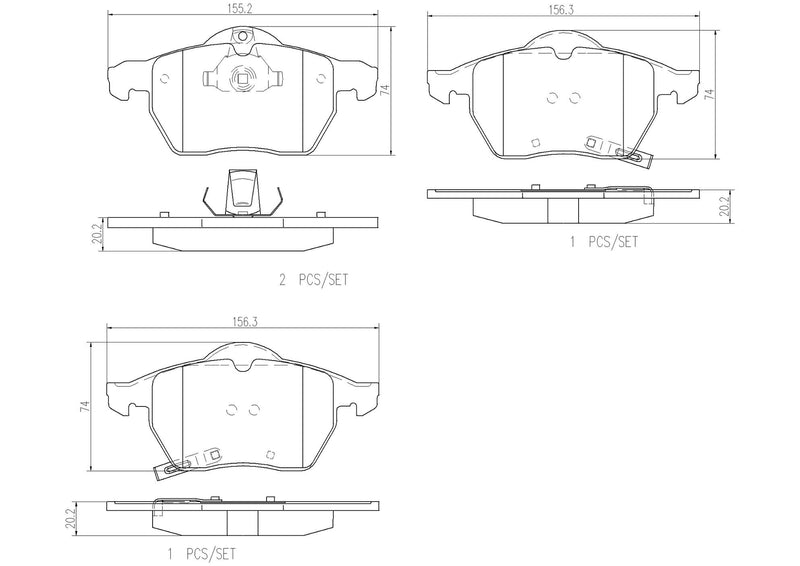 SAAB Disc Brake Pad Set – Front (Ceramic) 93192749 – Brembo P59048N