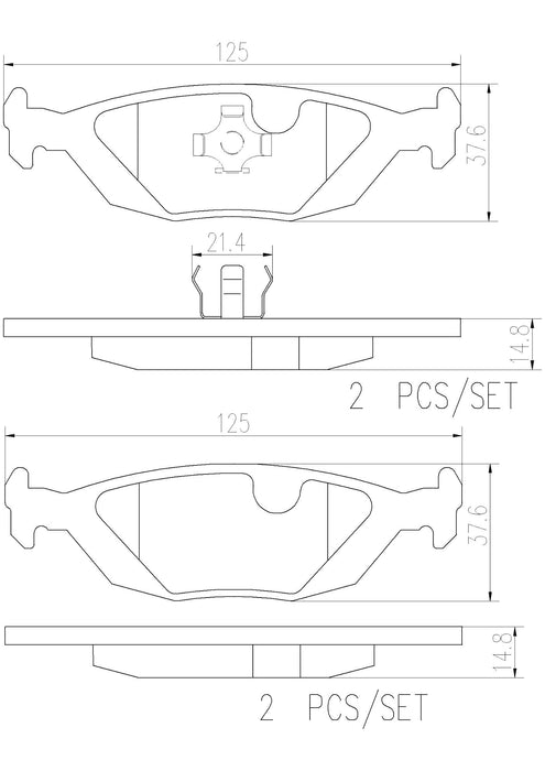 SAAB Disc Brake Pad Set – Rear (Ceramic) 32017602 – Brembo P71003N