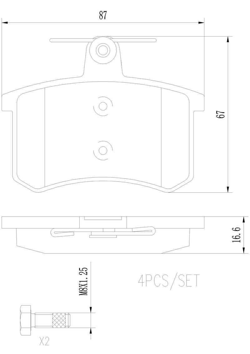 Audi Disc Brake Pad and Rotor Kit – Front and Rear (312mm/245mm) (Ceramic) 8E0615301R