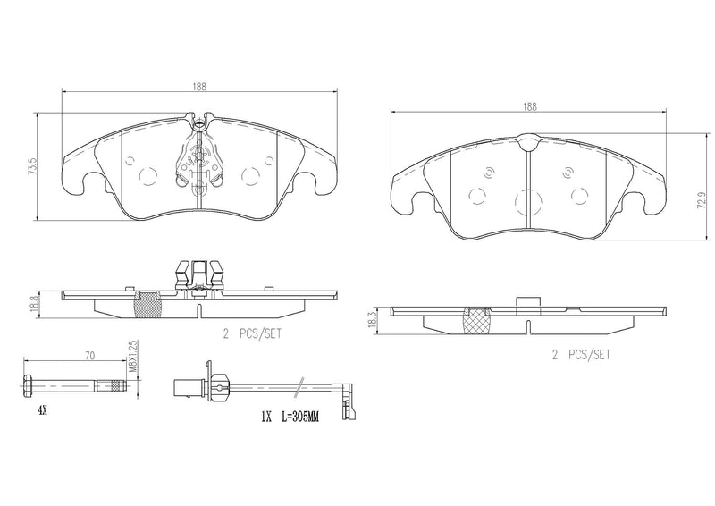 Audi Disc Brake Pad and Rotor Kit – Front and Rear (320mm/300mm) (Ceramic) 8R0615301F