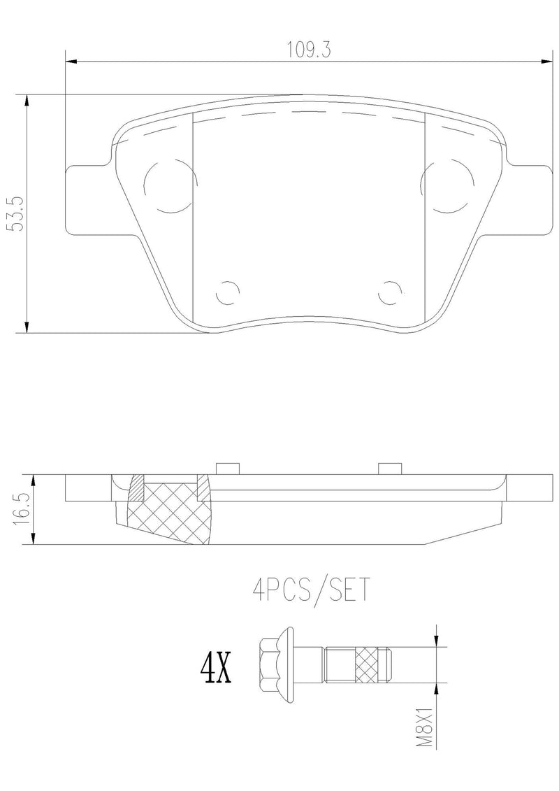 Volkswagen Disc Brake Pad and Rotor Kit – Front and Rear (312mm/272mm) (Xtra) (Ceramic) 5Q0615301F