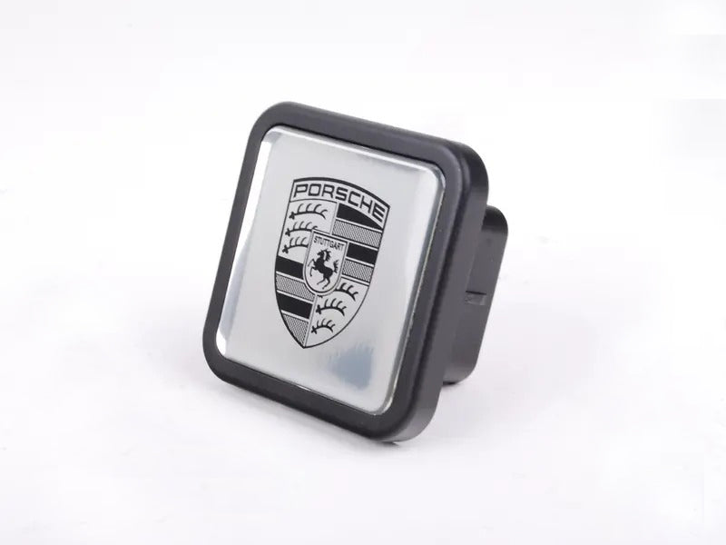 Porsche Crest Silver Accent Trailer Hitch Cover