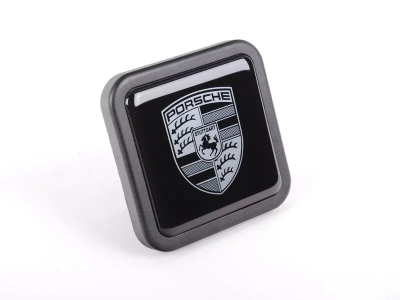 Porsche Crest Black Accent Trailer Hitch Cover