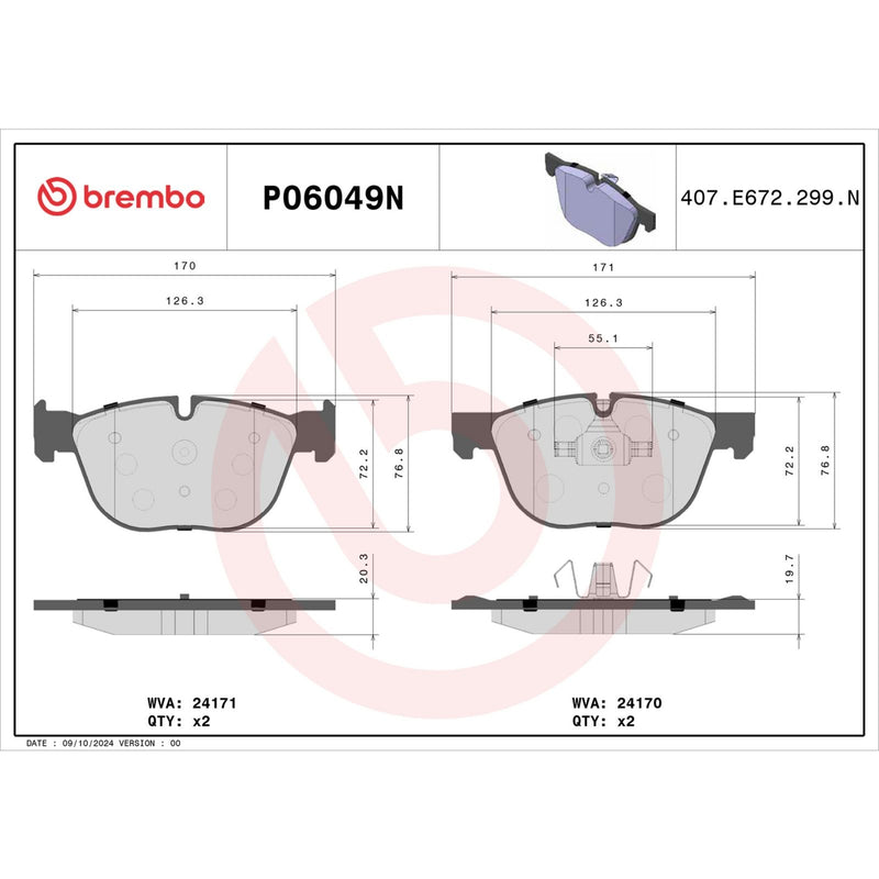 BREMBO CERAMIC Brake Pad Set P06049N