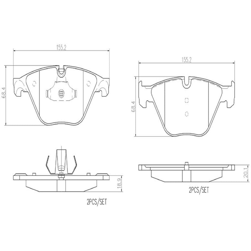 BREMBO Ceramic Front Disc Brake Pad Set - P06074N