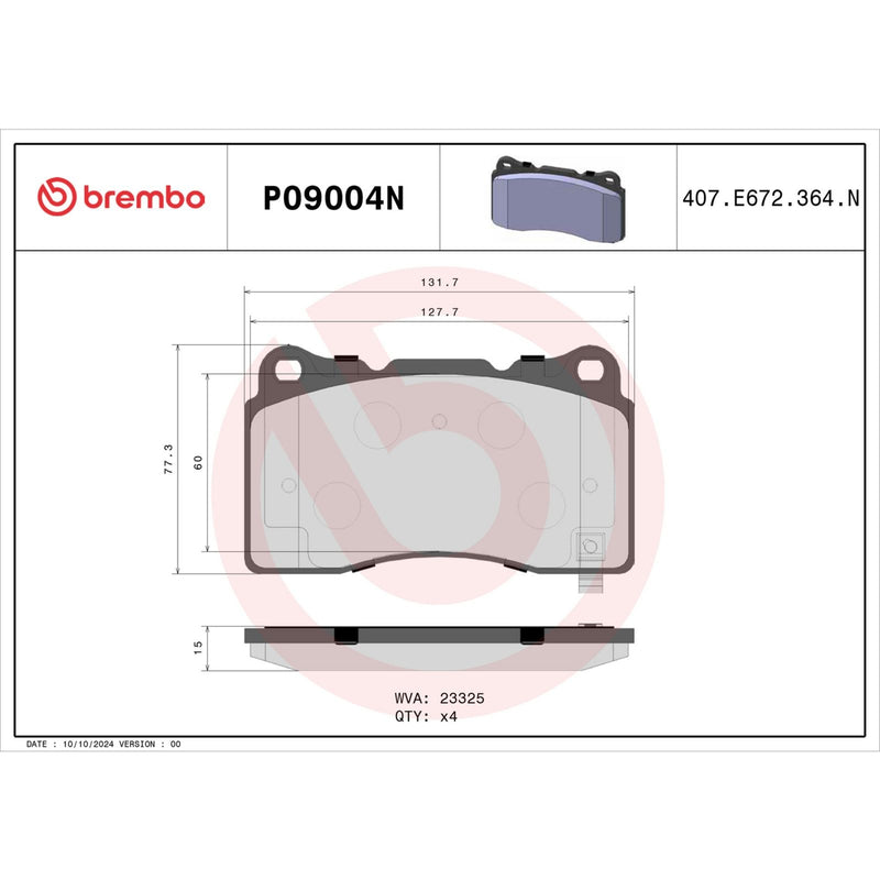 BREMBO Ceramic Front Disc Brake Pad Set - P09004N