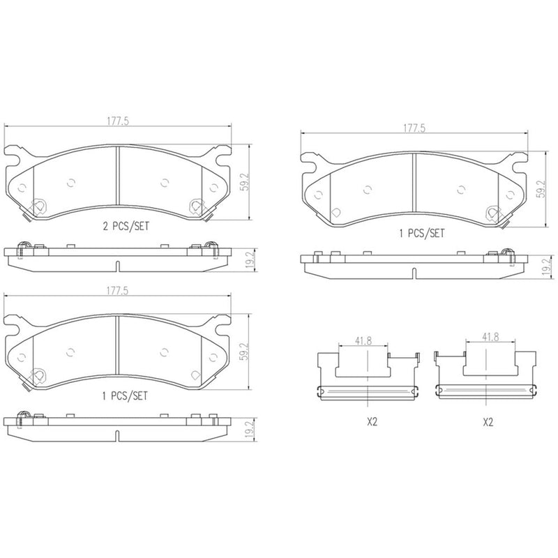 BREMBO Ceramic Front Disc Brake Pad Set - P10027N