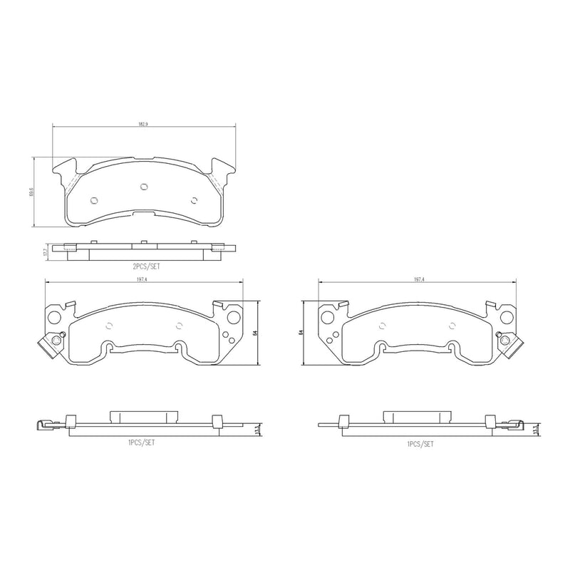 BREMBO Ceramic Front Disc Brake Pad Set - P10089N
