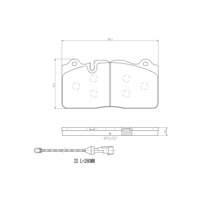 BREMBO Ceramic Front Disc Brake Pad Set - P10096N