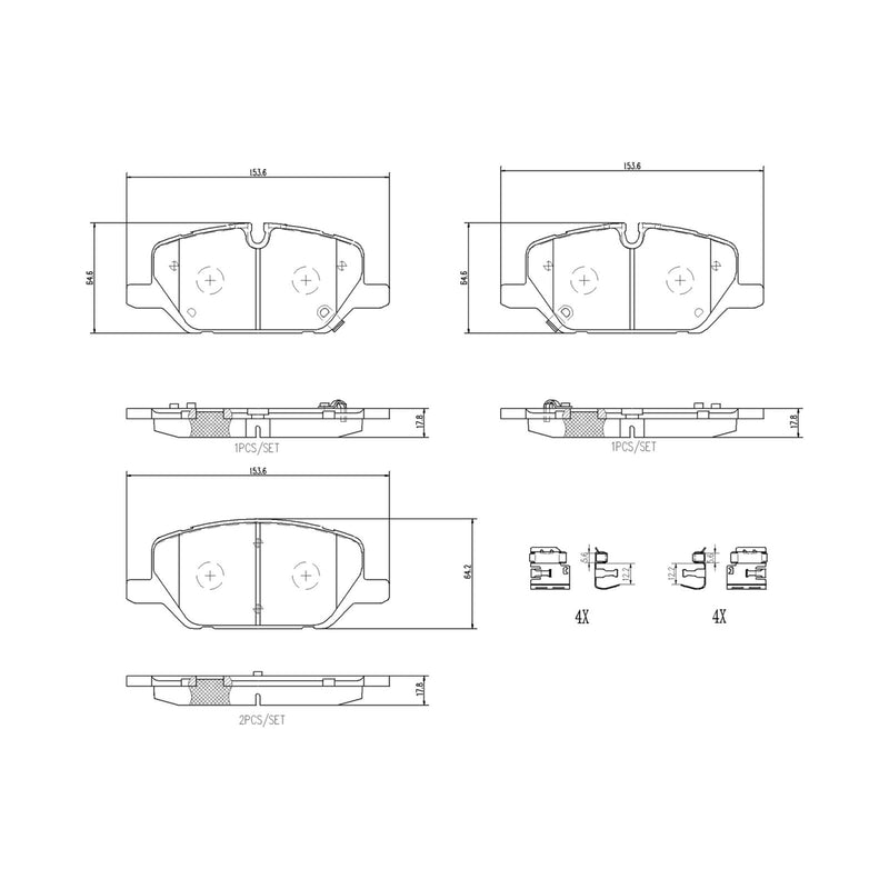 BREMBO Ceramic Front Disc Brake Pad Set - P10099N