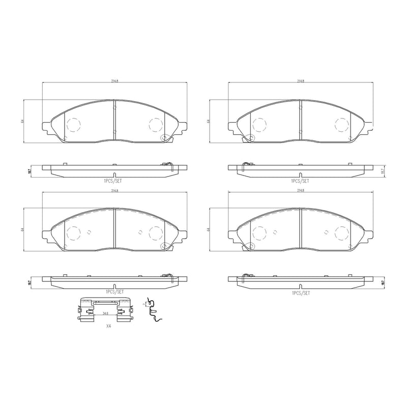 BREMBO Ceramic Front Disc Brake Pad Set - P11046N