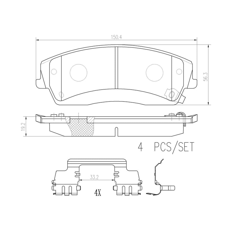BREMBO Ceramic Front Disc Brake Pad Set - P18034N