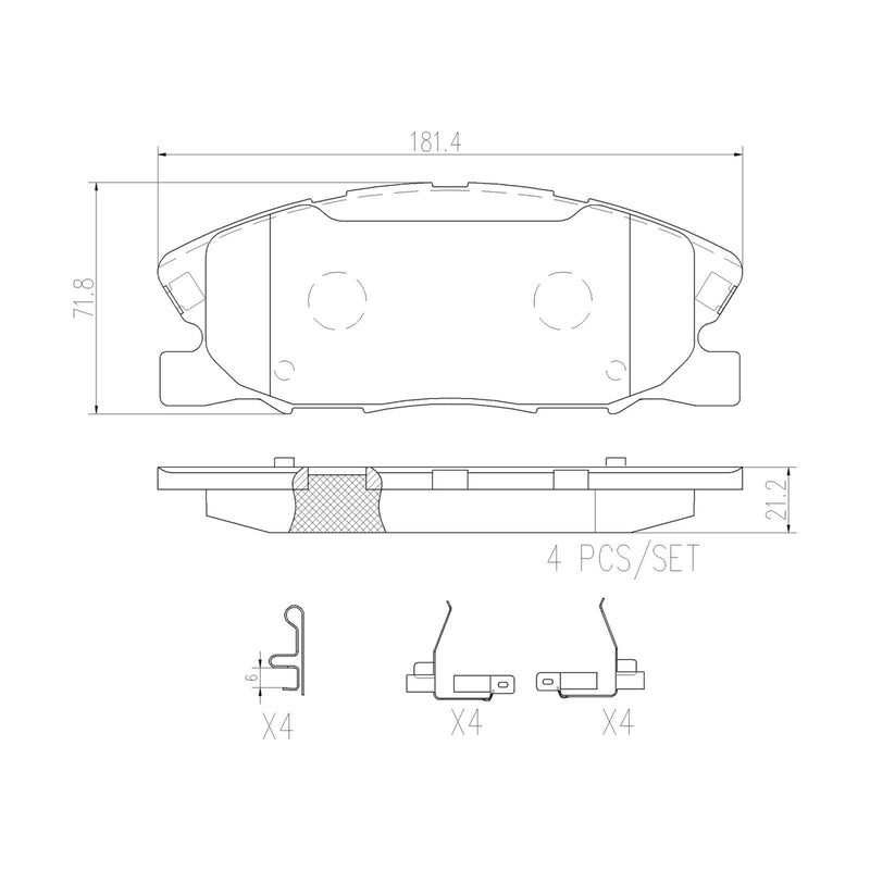 BREMBO Ceramic Front Disc Brake Pad Set - P18037N