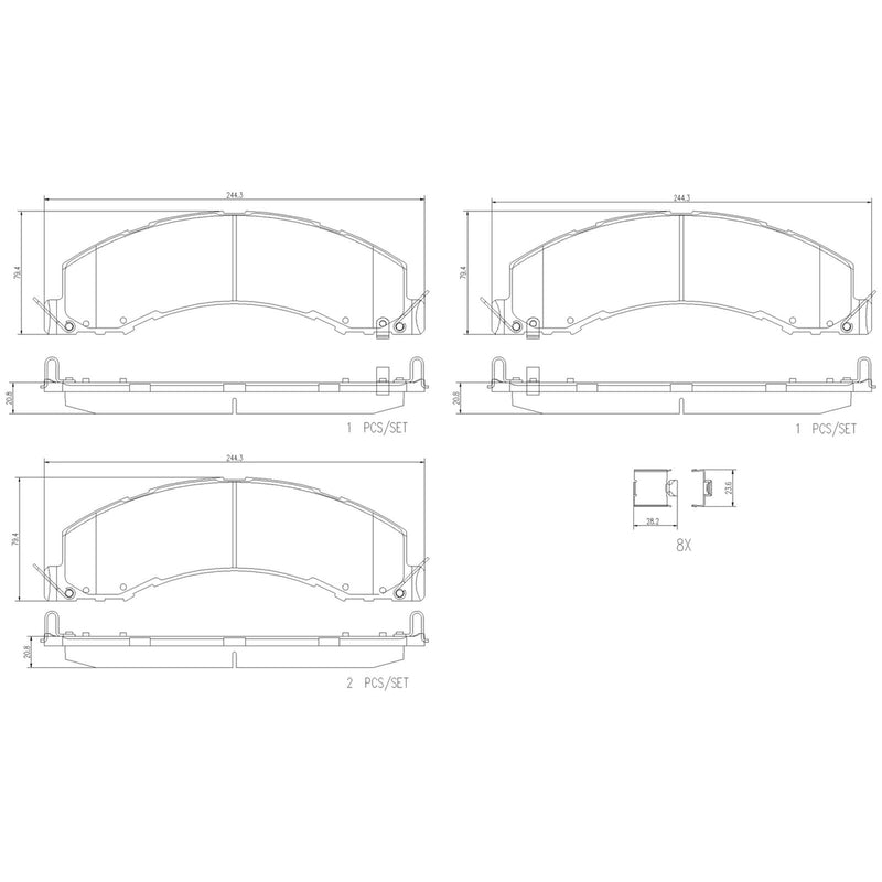 BREMBO Ceramic Front Disc Brake Pad Set - P18044N
