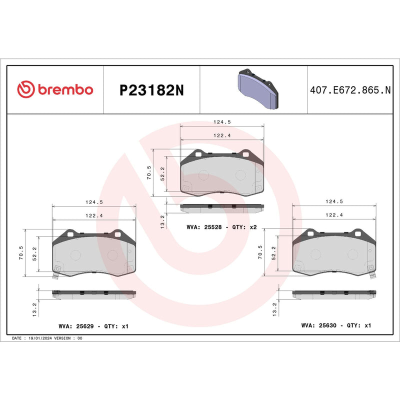 BREMBO Ceramic Front Disc Brake Pad Set - P23182N