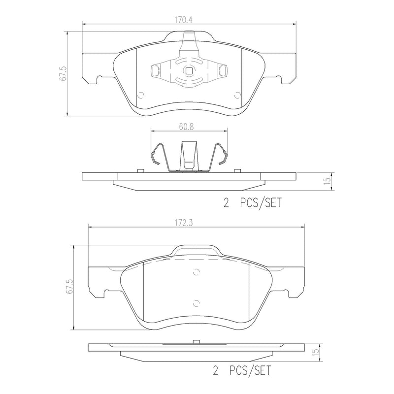 BREMBO Ceramic Front Disc Brake Pad Set - P24159N