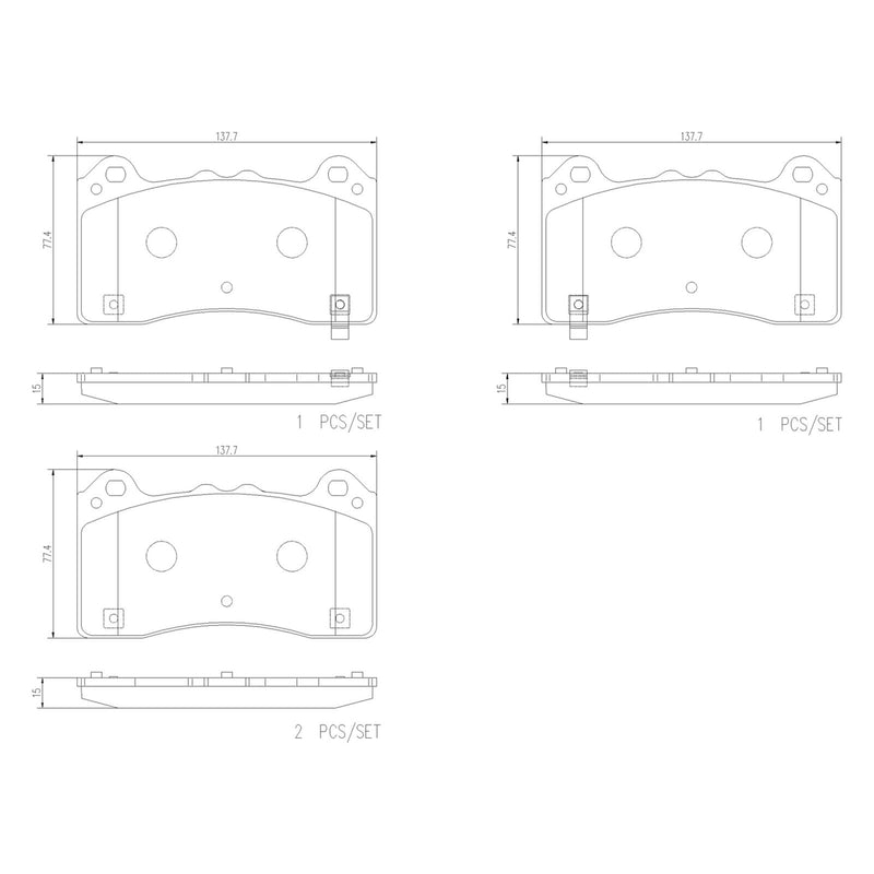 BREMBO Ceramic Front Disc Brake Pad Set - P24202N