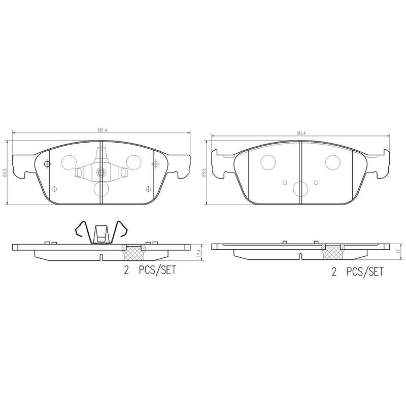 BREMBO Ceramic Front Disc Brake Pad Set - P24224N