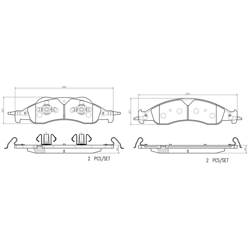 BREMBO Ceramic Front Disc Brake Pad Set - P24228N