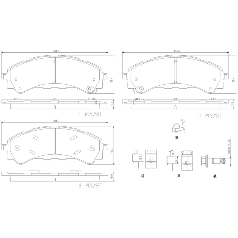 BREMBO Ceramic Front Disc Brake Pad Set - P24241N