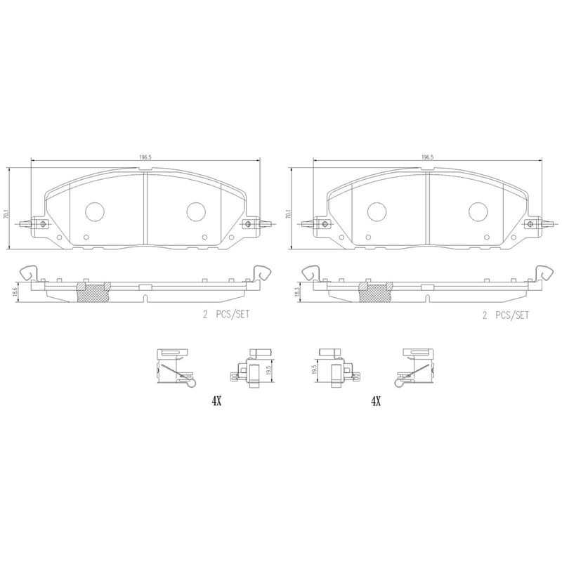 BREMBO Ceramic Front Disc Brake Pad Set - P24243N
