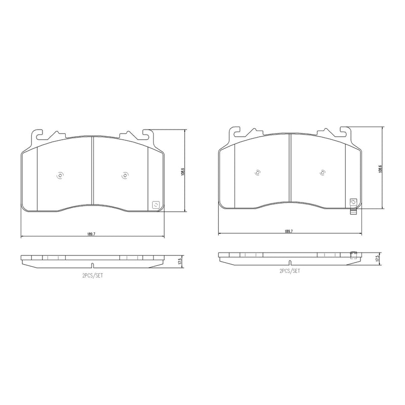 BREMBO Ceramic Front Disc Brake Pad Set - P24244N