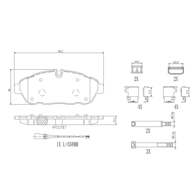 BREMBO Ceramic Front Disc Brake Pad Set - P24245N