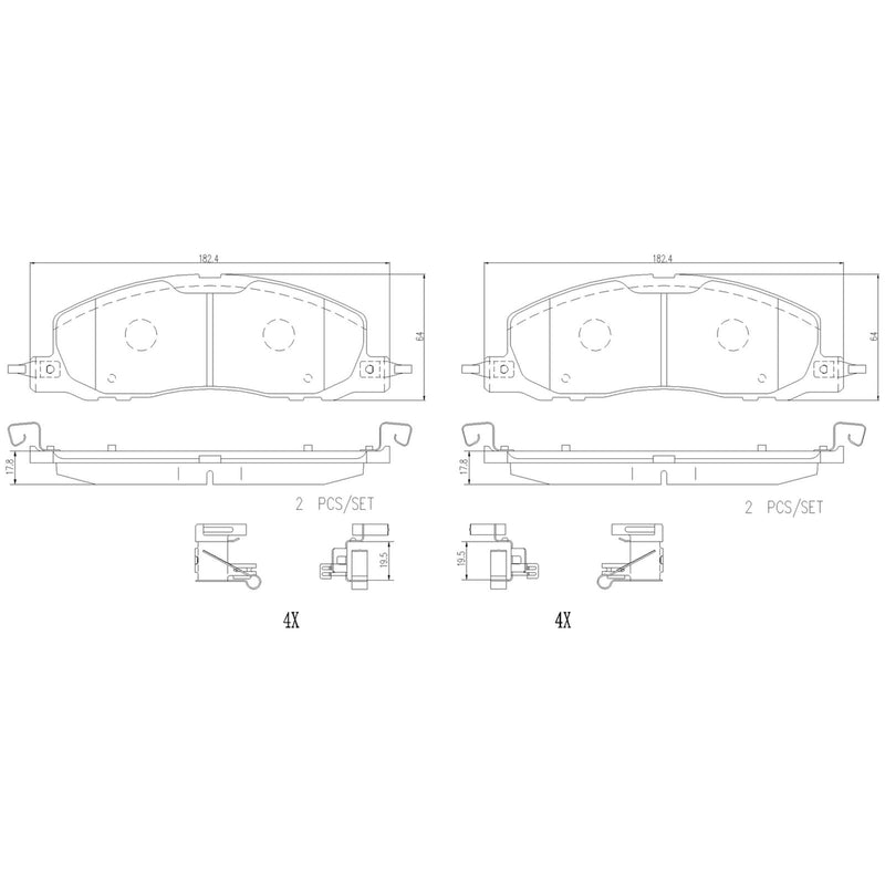 BREMBO Ceramic Front Disc Brake Pad Set - P24246N