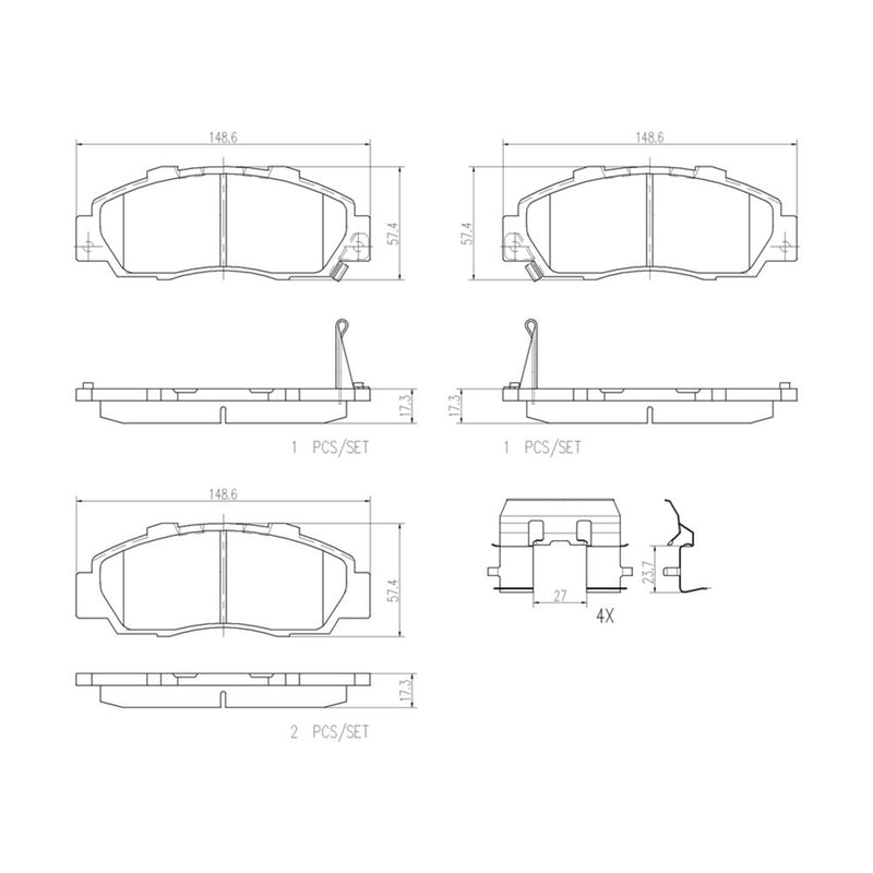 BREMBO Ceramic Front Disc Brake Pad Set - P28026N
