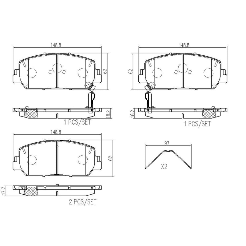 BREMBO Ceramic Front Disc Brake Pad Set - P28096N