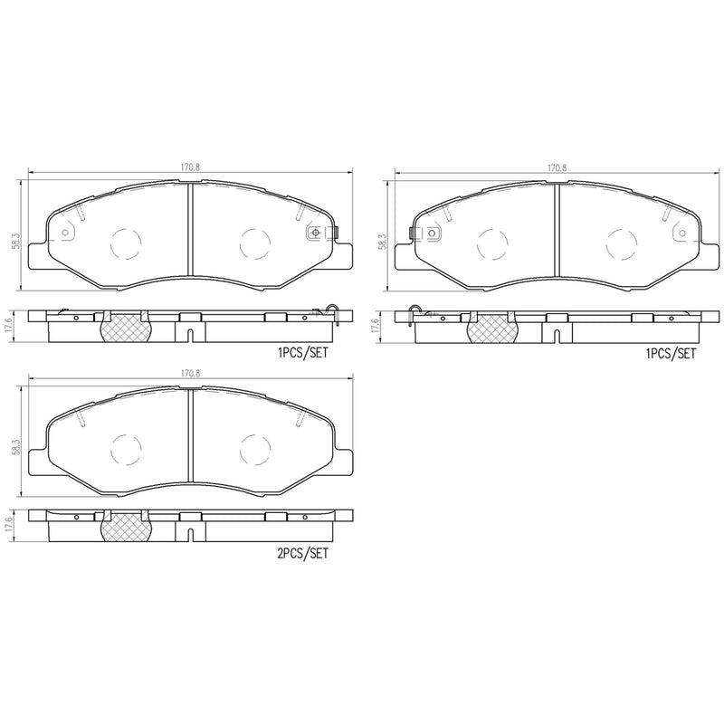 BREMBO Ceramic Front Disc Brake Pad Set - P28102N