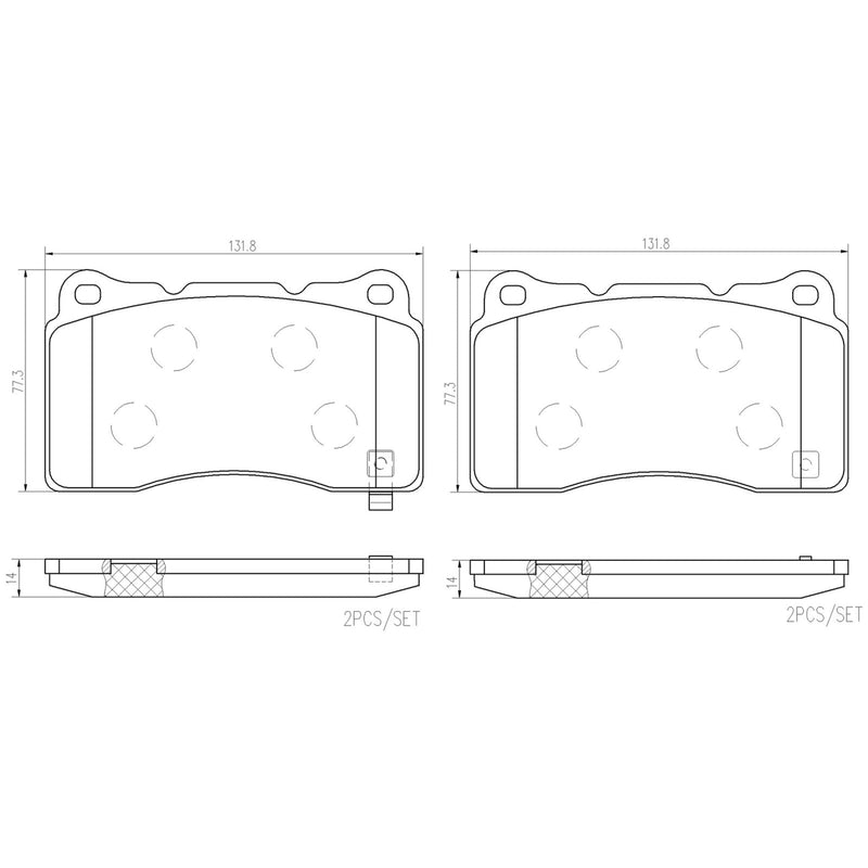 BREMBO Ceramic Front Disc Brake Pad Set - P28106N