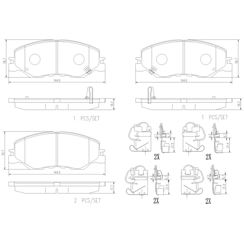 BREMBO Ceramic Front Disc Brake Pad Set - P28109N