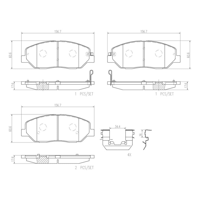 BREMBO Ceramic Front Disc Brake Pad Set - P30036N