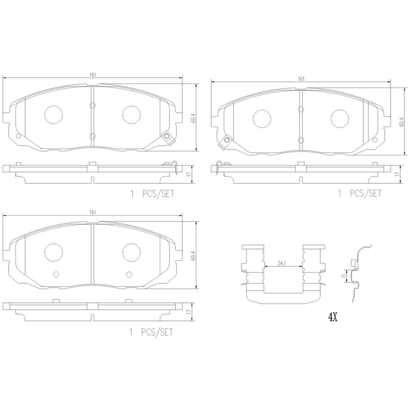 BREMBO Ceramic Front Disc Brake Pad Set - P30095N