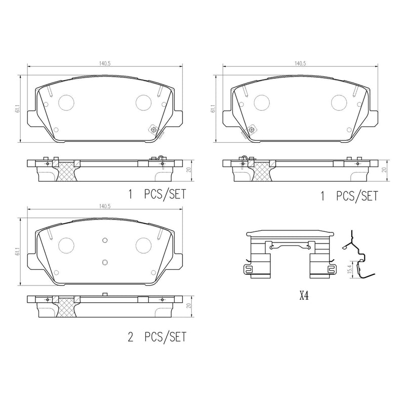 BREMBO Ceramic Front Disc Brake Pad Set - P30102N