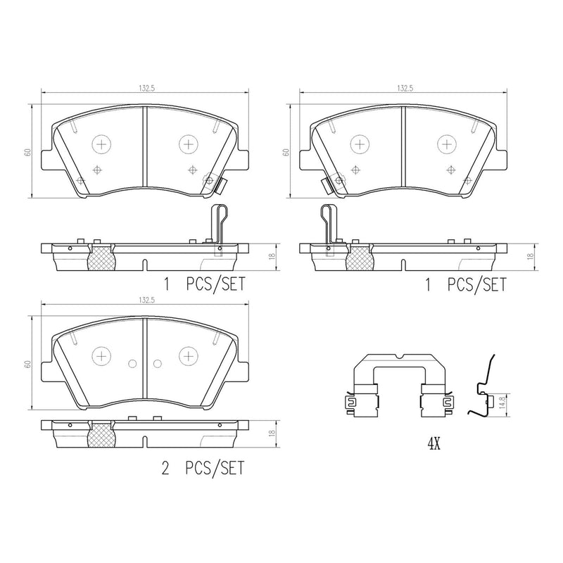 BREMBO Ceramic Front Disc Brake Pad Set - P30107N