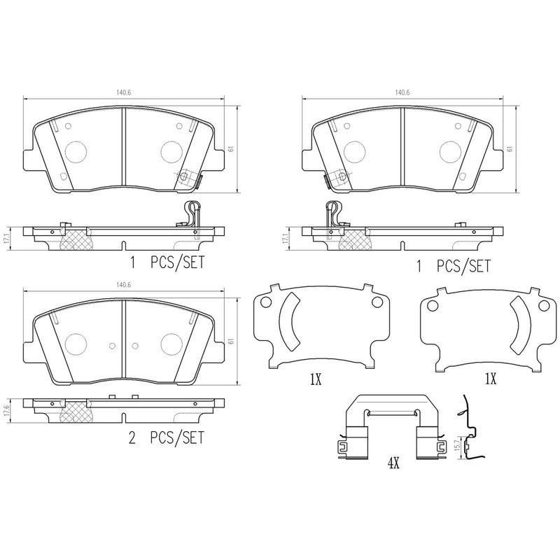 BREMBO Ceramic Front Disc Brake Pad Set - P30108N