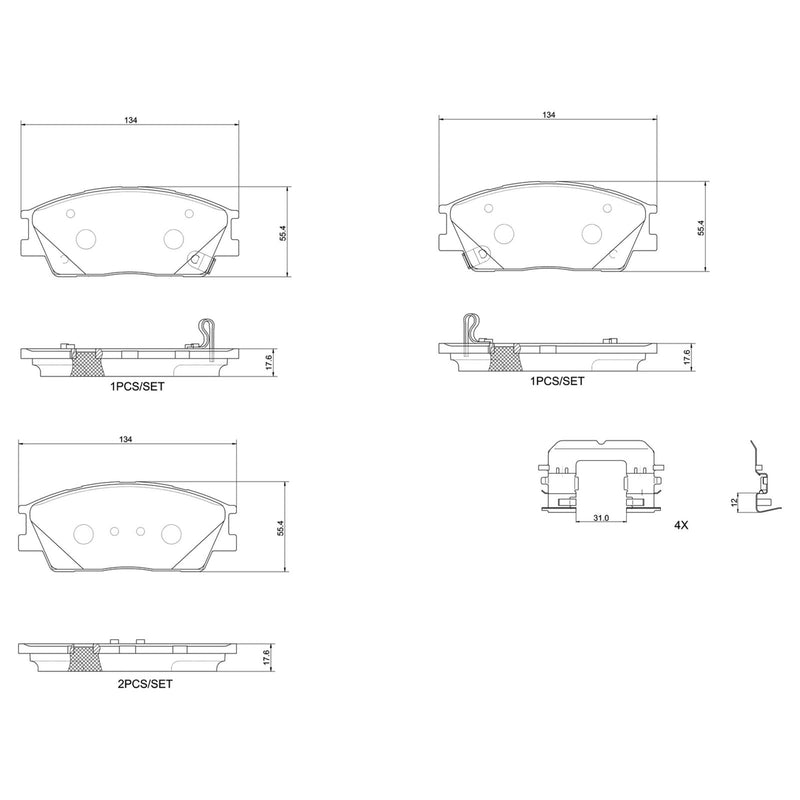 BREMBO Ceramic Front Disc Brake Pad Set - P30126N