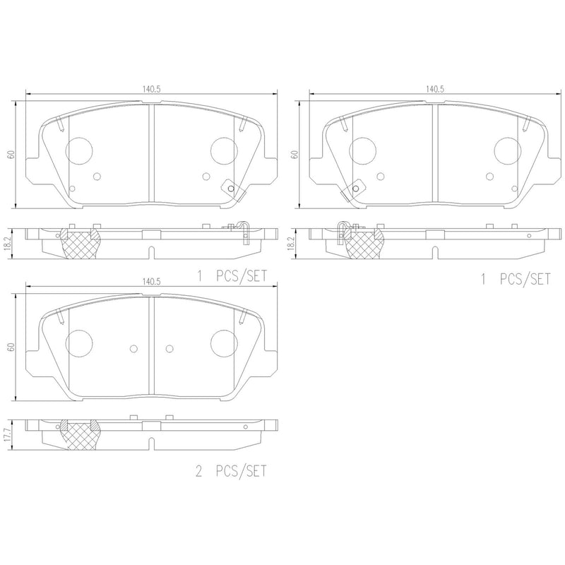 BREMBO Ceramic Front Disc Brake Pad Set - P30128N