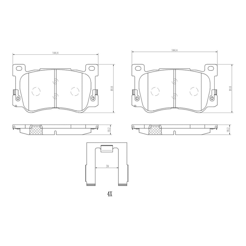 BREMBO Ceramic Front Disc Brake Pad Set - P30132N