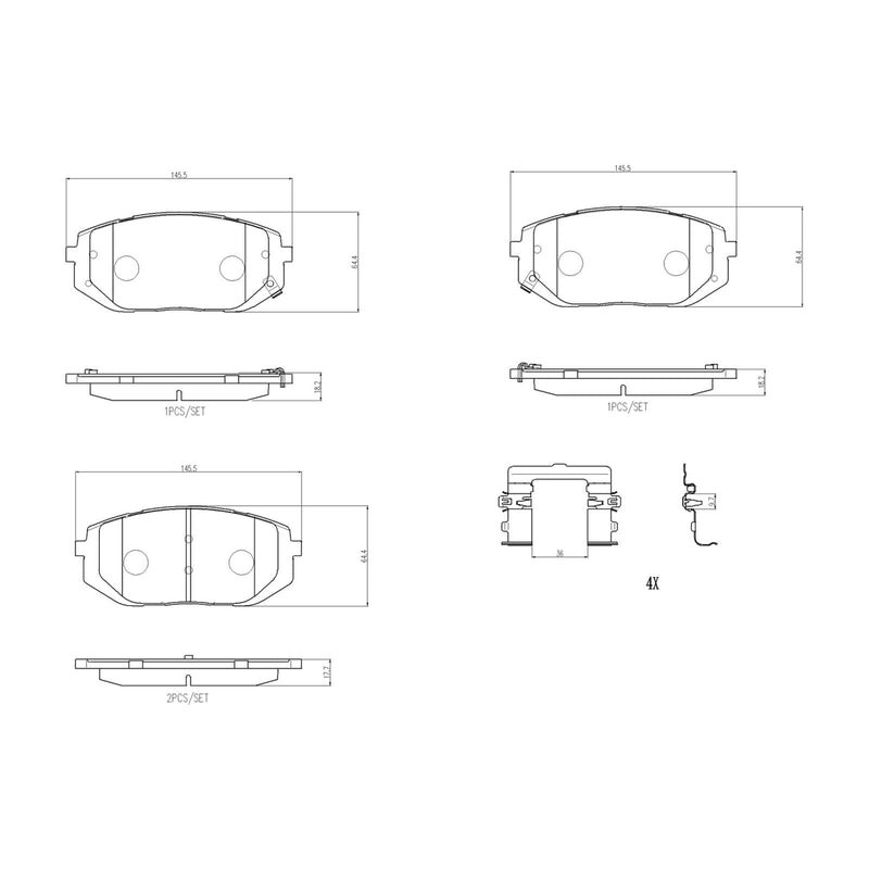 BREMBO Ceramic Front Disc Brake Pad Set - P30140N