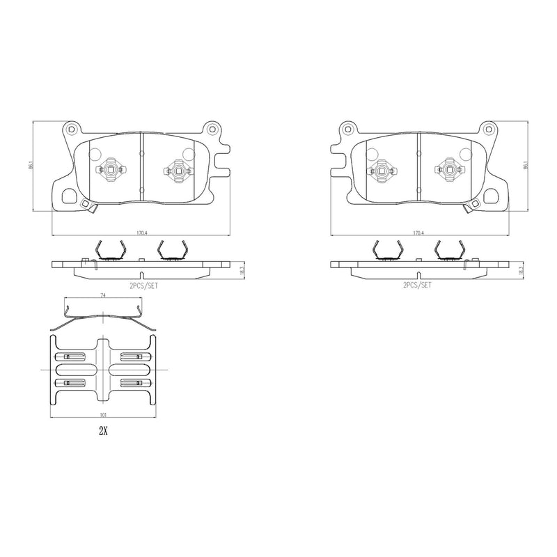 BREMBO Ceramic Front Disc Brake Pad Set - P30143N
